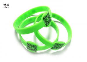China Two - Dimension Code Green Custom Rubber Band Bracelet For Enter Ticker on sale