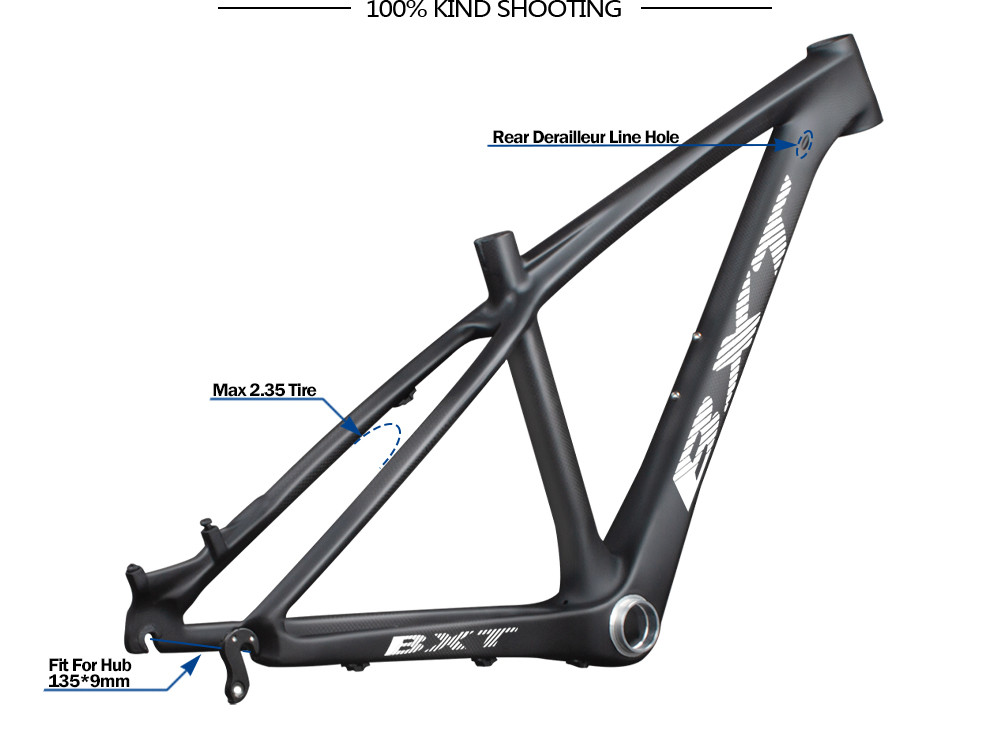 3K Weave Carbon Mountain Bike Frame 26 Full Carbon Fiber For Children