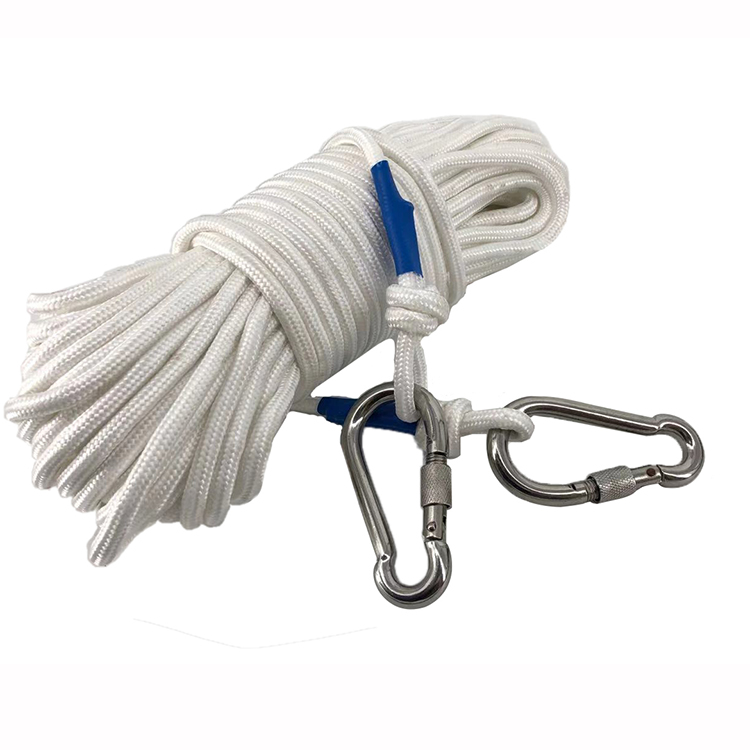 Wear Resistant Free Diving buoy , White Safety 8mm nylon Line Rope Easy Operation