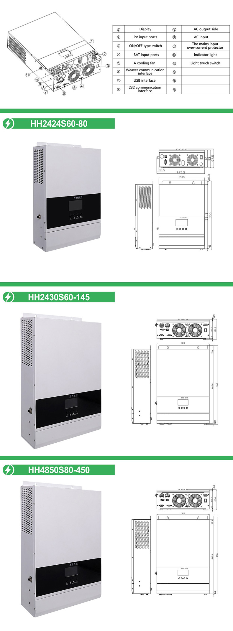 3KW Solar Power Inverter Off Grid All In One Hybrid Solar Inverter