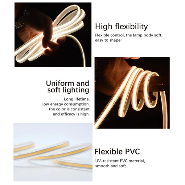 110V 220V COB LED Strip 480d/M 50 Meter LED Rope Light IP65 Outdoor Strip Light Heat Resistant