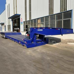 Wholesale Tri Axle Removable Lowboy Gooseneck Semi Trailers 80 Ton Detachable Heavy Load Trailer for Sale from china suppliers