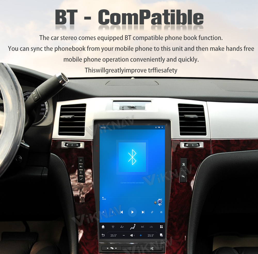 Viknav Car Radio For Cadillac Escalade (2008-2012) 13.6 inch Android Auto Car Radio Upgrade Wireless CarPlay Stereo