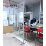 Freestanding Balck/Silver Color Room Divider Screen Sneeze Protection Front Desk