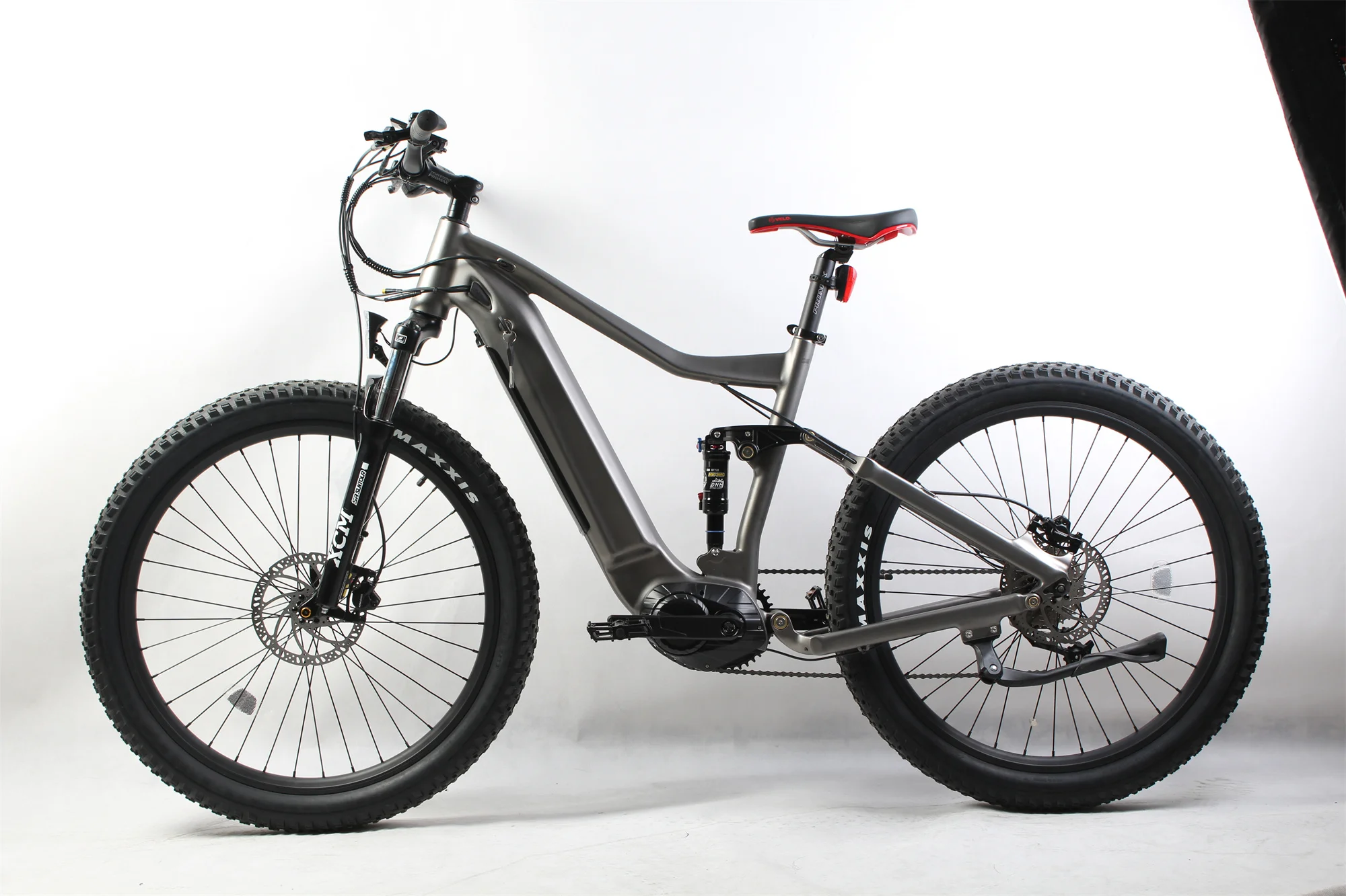 Full Suspension Electric Hybrid Bike 27.5 Inch 48V 500W Mid Drive Electric Mountain Bike