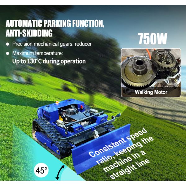 Factory Direct Cordless DIY Remote-controlled Lawn Mower with 150mm Track Width and Snow Shovel for Estate Lawns