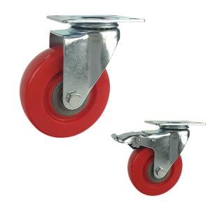 Wholesale 4&quot; Red 198LBS Medium Duty Casters Double Ball Bearing from china suppliers