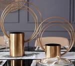 Brass Gold Iron ODM elegant flower vase For Wedding Accessories