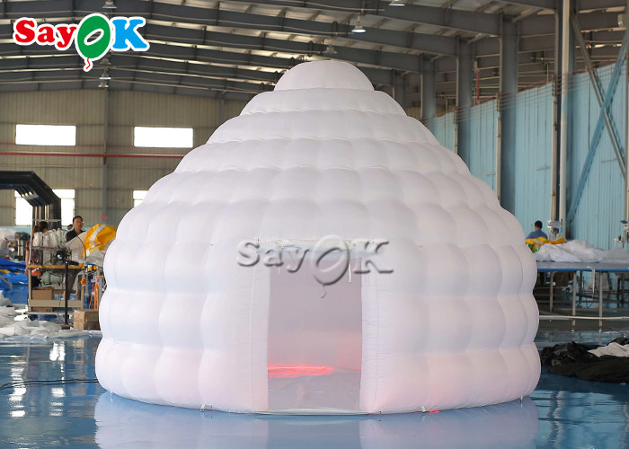 Inflatable Igloo Tent 4m 13ft Led Lighting Igloo Inflatable Dome Yurt Tent For Outdoor Camping