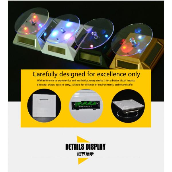360 Degree Rotating Led Light Solar Display Stand For Displaying Mobile Phones Jewelry Watch