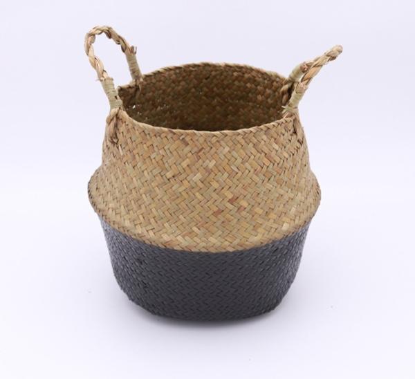 Handicraft Natural Seagrass Storage Basket With Handle ECO Friendly Kids Toy