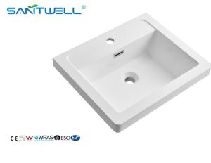 Wholesale Popular Models SWBG500 Wholesale Sanitary Ware Stone Resin Basins Glossy White Cabinet Basins from china suppliers
