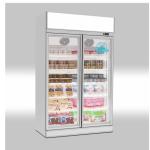 Meat Seafood Display Fridge Glass Door Upright Freezer Showcase