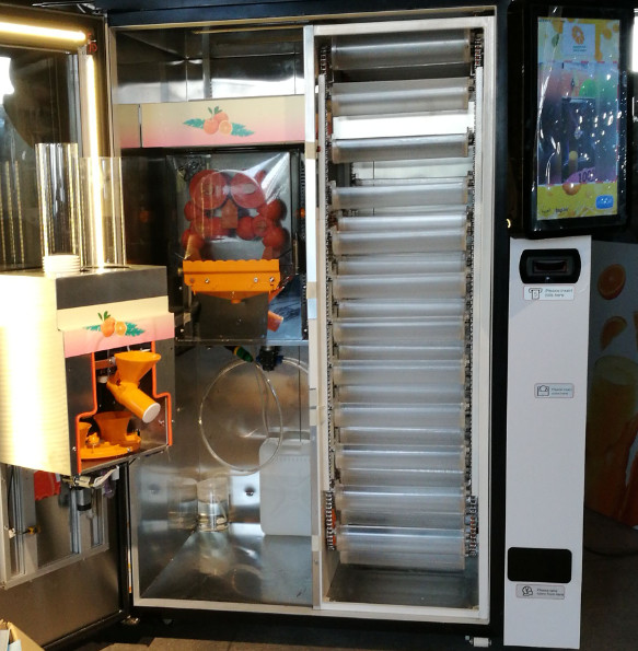 24 Hours Self Service Orange Juice Drinks Vending Machine Touch Screen Fresh Fruit 12 OZ