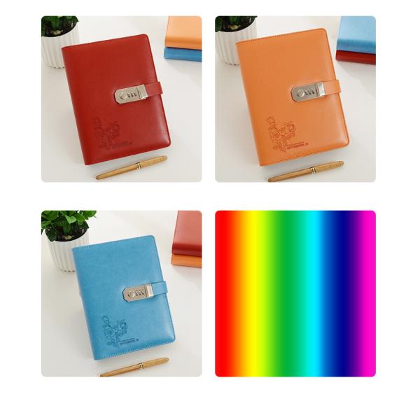 Customized A5 Size Password Lock Leather Notebook in Multiple Colors for Gift Giving