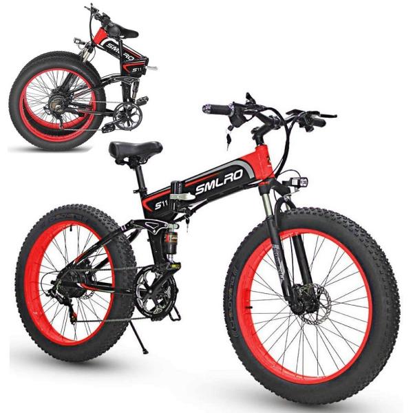 1000W Motor 14AH S/\MSUNG Lithium Battery E-Bike 26x4.0 inch Fat Tire Folding E