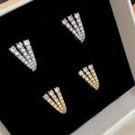 18K Gold Plated 925 Sterling Silver Pave CZ Women's Huggie Earrings CLASSIC