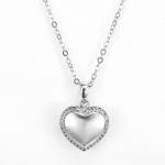 3.15g 925 Silver CZ Pendant Rhodium Valentines Day Heart Pendant