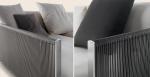 Contemporary Patio Sofa Set Waterproof Weather-Resistant Aluminum Frame Rope