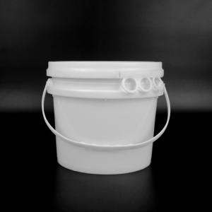 Wholesale 1 Gallon 19*17*17.2cm Round Plastic Bucket White With Plastic Handle from china suppliers