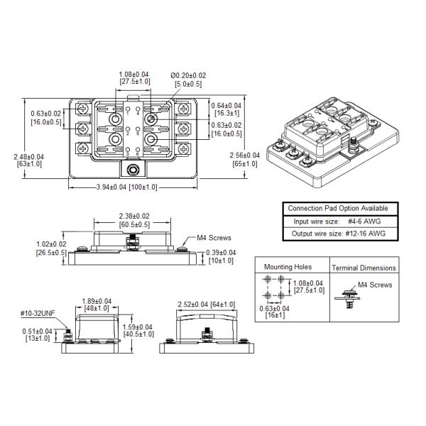 LED Light Car Automotive Auto 6 Circuit Blade Fuse Block With LED Indicator