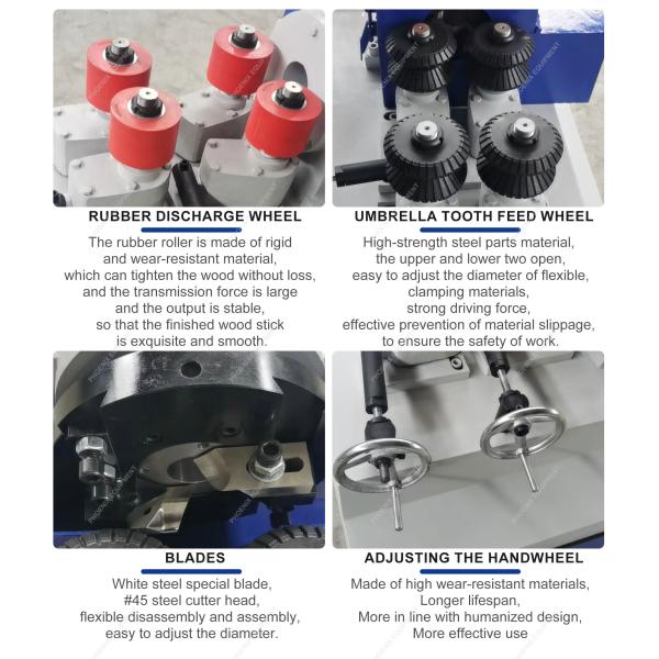 400mm Round Wood Stick Making Machine for Multifunctional Processing Diameter 25-80mm