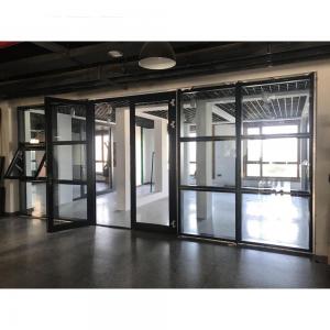 China Customized Soundproof Aluminum Glass Swing Door Clear Tempered Glazed on sale