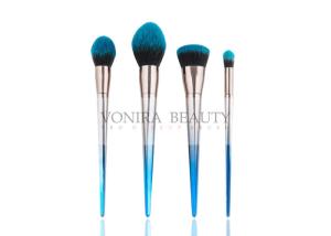 Wholesale Beautiful Blue Gradient Color Synthetic Makeup Brushes Galvanized Tapered Handle from china suppliers