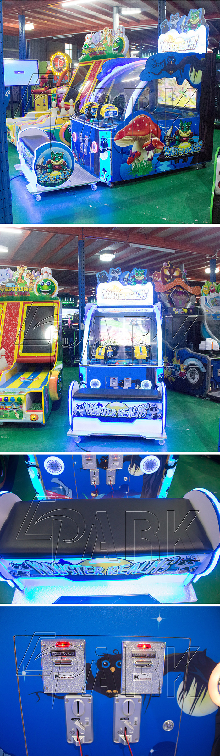 Monster Realms Ball Gun Game Shooting Arcade Machines For Amusement Park 230W 220V