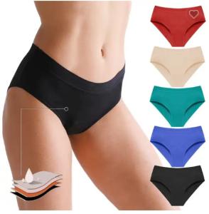 Wholesale Mid Waist Bamboo Menstrual Underwear Washable 4 Layer Reusable Sanitary Panties from china suppliers