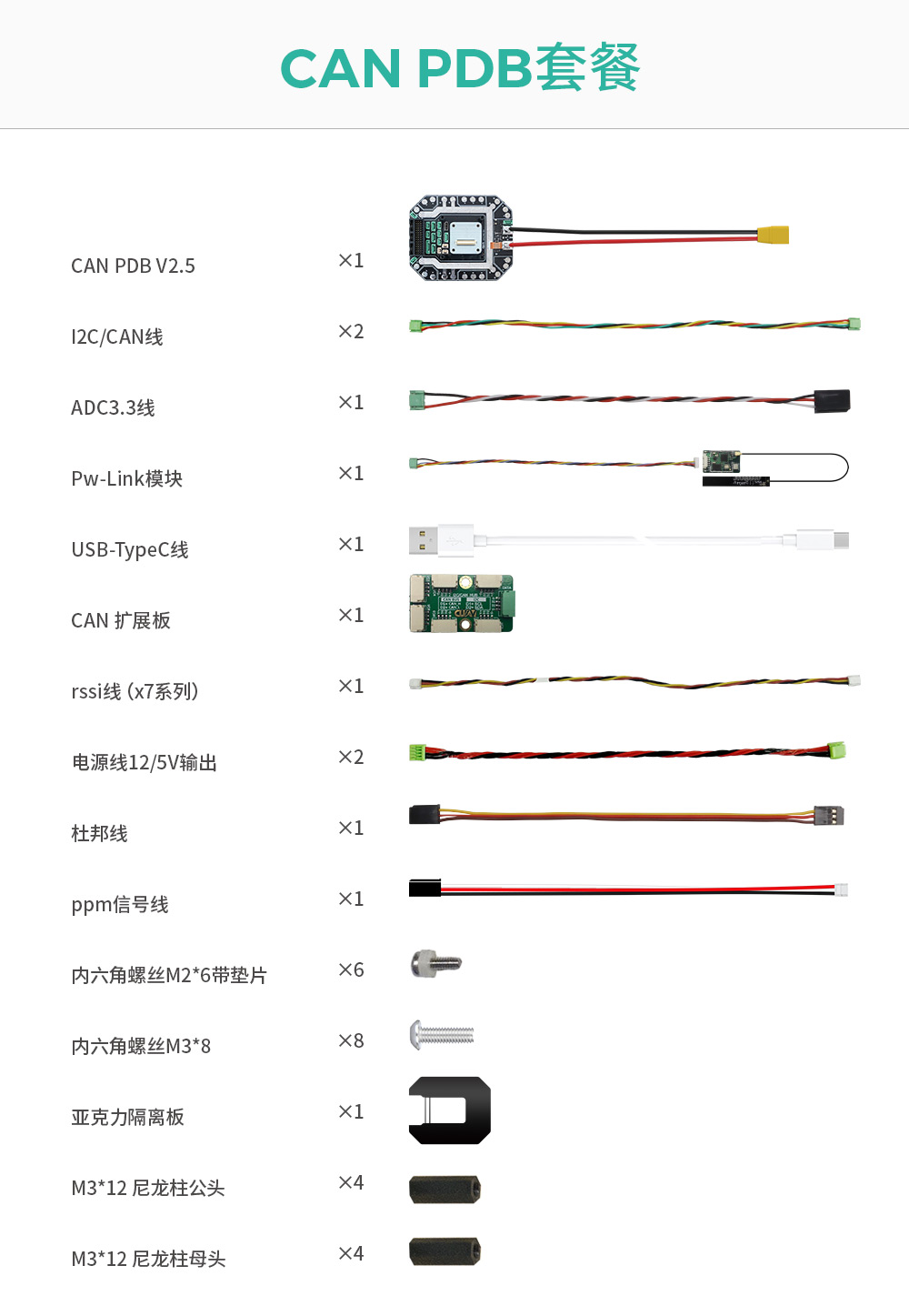 CUAV CAN PDB V2.5 Multifunctional Baseboard + X7 Core Flight Controller For Drone