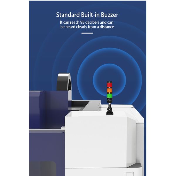 Multi-Color LED Tower Light with Adjustable Layers and Built-in Buzzer for Industrial Machine Warning