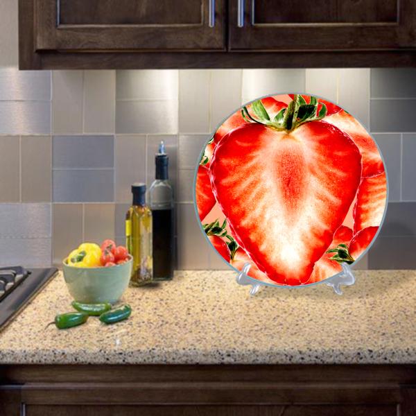 Toughened Kitchen Placemat Custom Vegetable Rectangular for Round Glass Dining Table