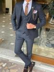 45% Wool Blue Tuxedo Suit