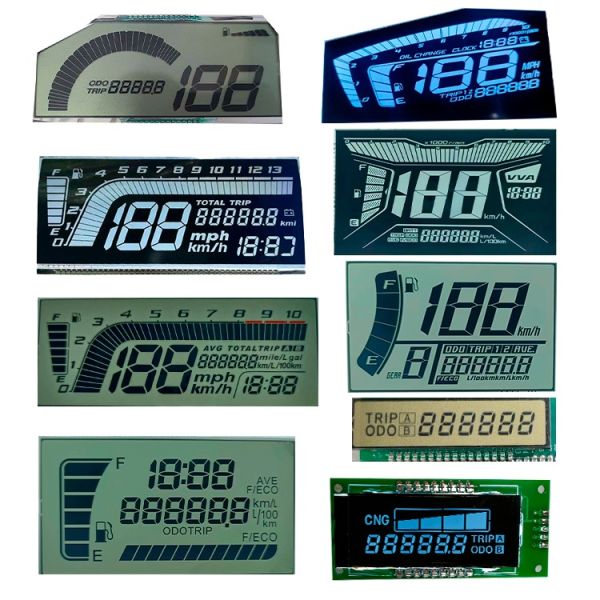 Customized Size Va Type Monochrome Segment Yamaha Lcd Screen Display For Speedometer Motorcycle
