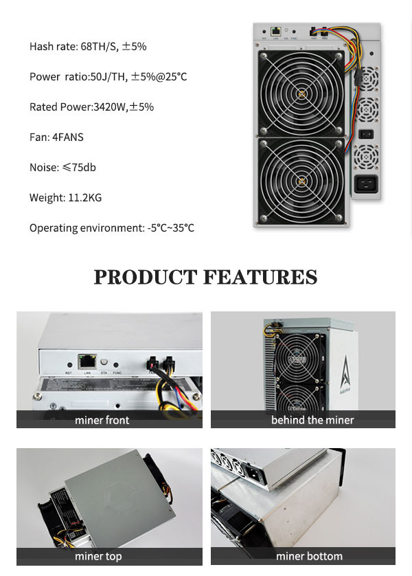 A1126 PROS Canaan Avalon Miner 68T 50J/TH Ethernet Connection