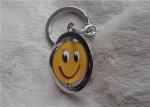 Color Silver Key Chain Personalized Promotional Gifts With Rotatable Smiling