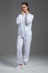 White Clean Room Garments Wear Resistant With Left Arm Pen Pocket
