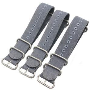 Wholesale 18mm Canvas Strap Watch Band Light Gray With Stitching Holes CE ROHS certificate from china suppliers