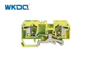 Wholesale 284-907 Protective Spring Clamp PA66 Terminal Block Tin Plated Brass Body Front Entry DIN Rail Green Color from china suppliers