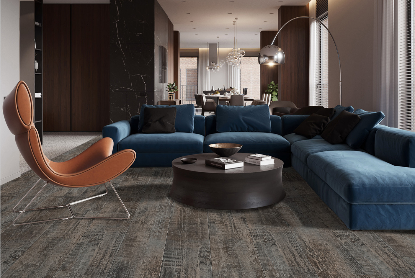 Cement Stone Pattern Vinyl Flooring 4mm 5mm Unilin Click GKBM DP-S82285 Green