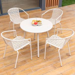 Wholesale Stainless Steel Outdoor Metal Cafe Table And Chairs Set For Sun Protection from china suppliers