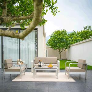 Wholesale Hand Woven Garden Aluminum Sofa Set Modern Outdoor Furniture with Outdoor Foam Cushion and Water-Resistant Fabric from china suppliers