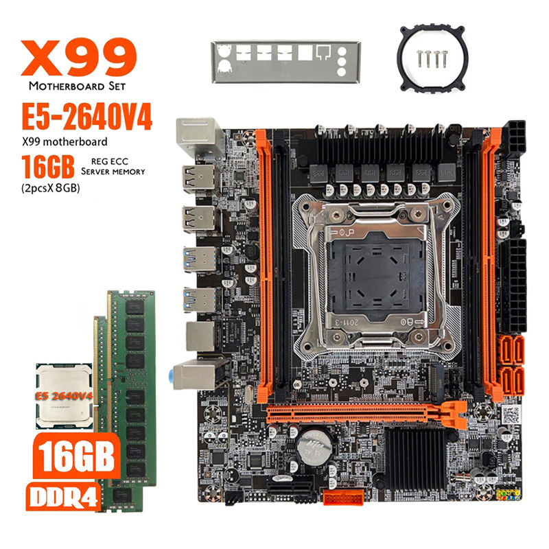 X99 D4M Motherboard Kits LGA-2011 DDR4 Recc Ram X99 Mainboard Combo