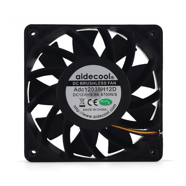Plastic 9 Blades Waterproof Cooling Fan 5000RPM Durable 120x120x38mm