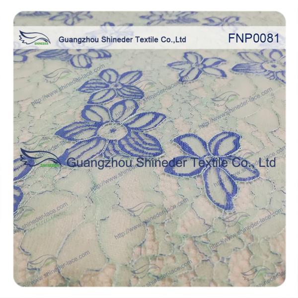 Polyster Nylon Lace Fabric of Mint Green with Pattern Floral