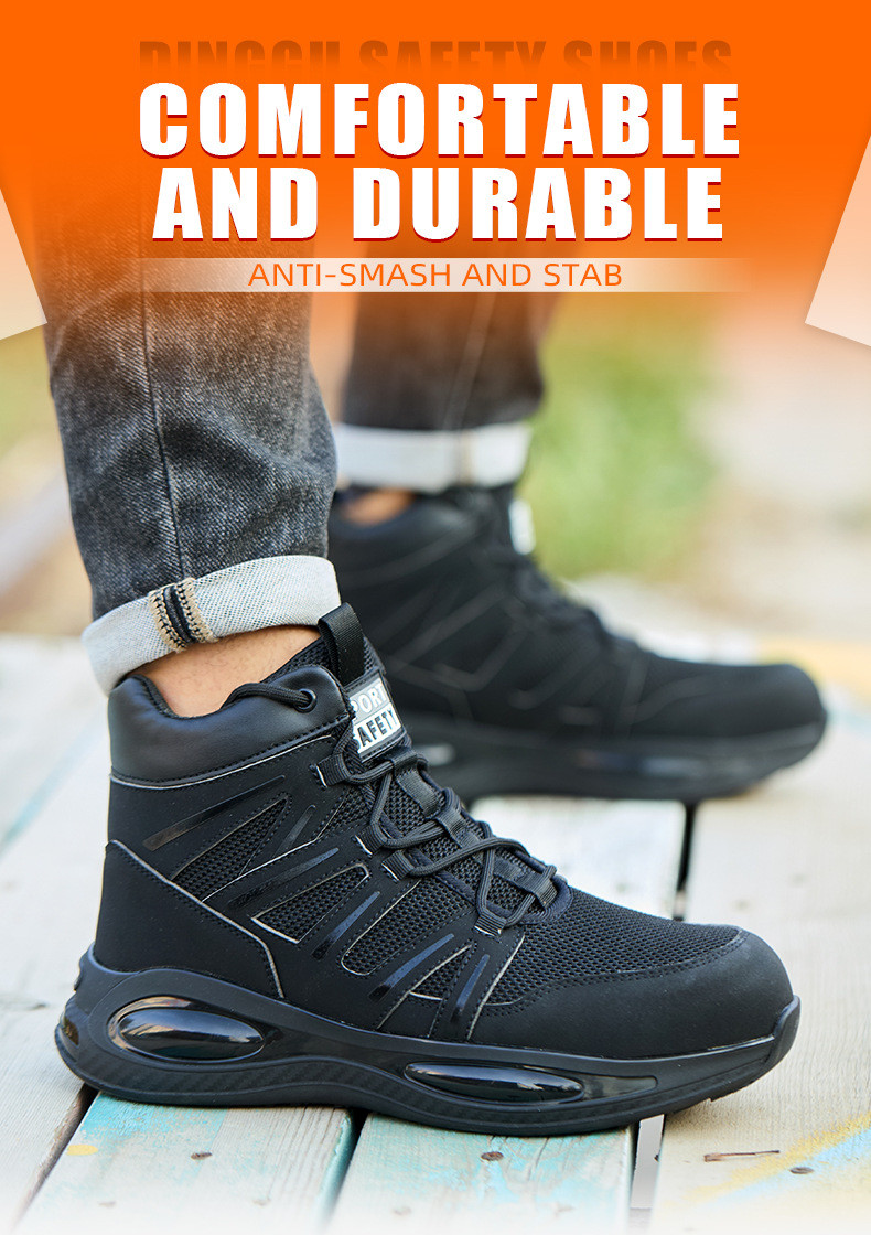 Kevlar Air-cushioned Sole Work Shoes Ultimate Safety Boots for Security Work