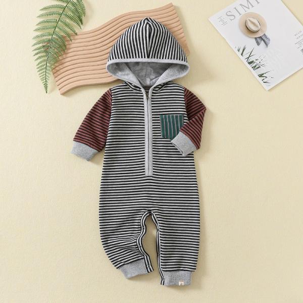 Custom New Kids 100% cotton Long Sleeve Clothing zipper Jumpsuit Baby Romper