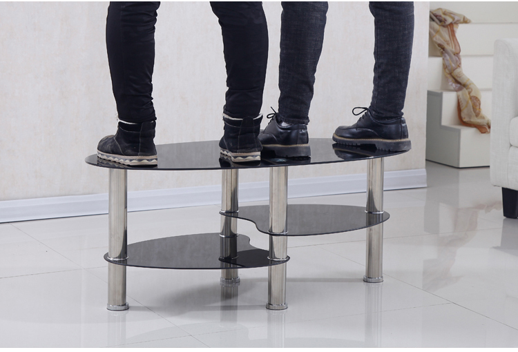 Luxury Modern Coffee Table , Multifunctional Round Glass Center Table