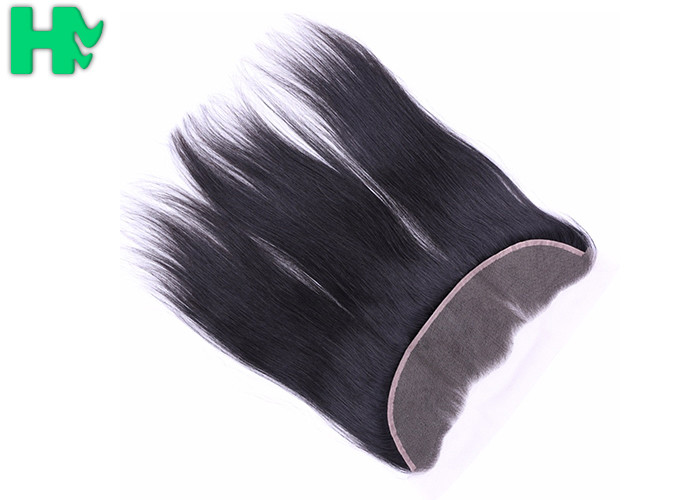 13*4 Straight Frontal Peruvian Human Hair Lace Closure / Lace Front Closure Piece